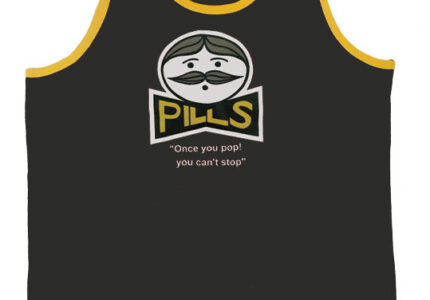 pills-Unisex-singlet-Black-yellow