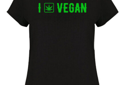 I vegan slim fit girls black tshirt