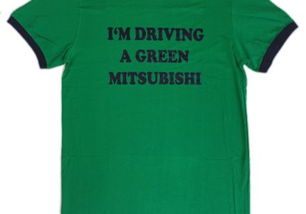 Im driving a green mitsubishi