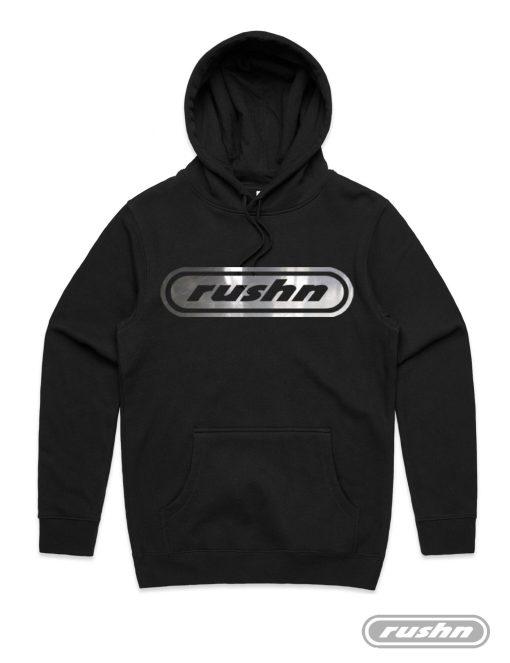 rushn reflective logo hoodie